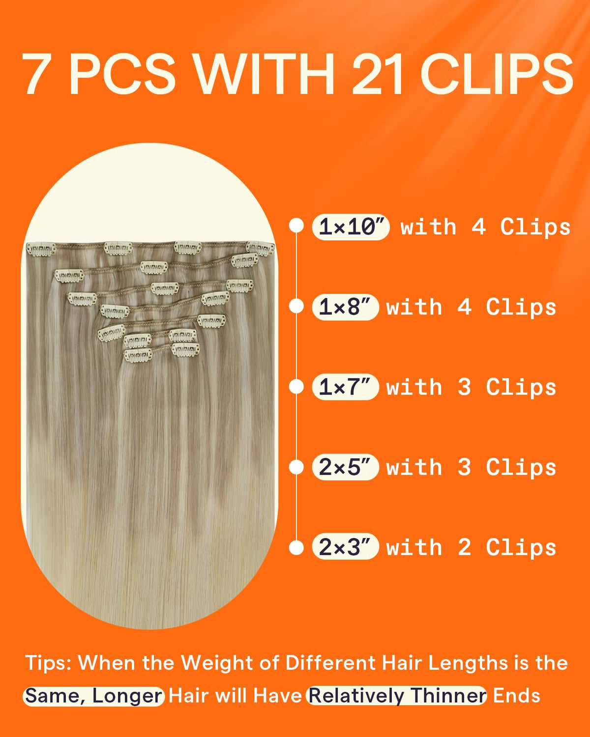 Close-up of Full Shine Clip in Extensions texture