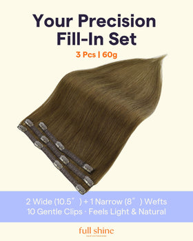 Close-up of Full Shine Clip in Hair Extensions clips