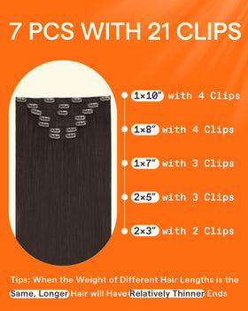 Close-up of Full Shine Clip in Hair Extensions clips