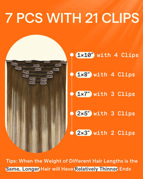 Close-up of Full Shine Clip in Hair Extensions highlights