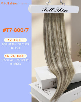 Close-up of Full Shine Clip in Hair Extensions showing clips