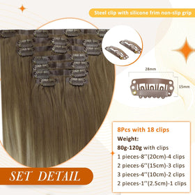 Close-up of Full Shine Clip in Hair Extensions showing colour blend