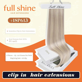 Close-up of Full Shine Clip in Hair Extensions showing texture