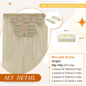 Close-up of Full Shine Clip in Hair Extensions showing texture