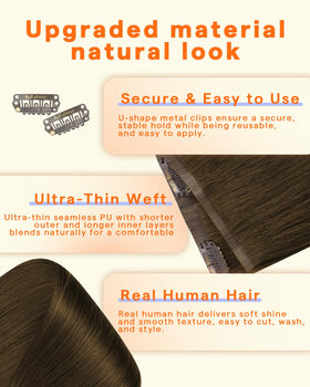 Close-up of Full Shine Clip in Hair Extensions showing texture