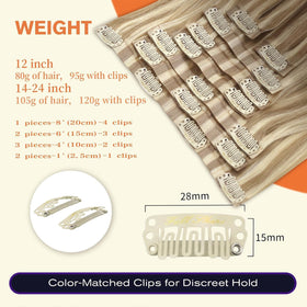Close-up of Full Shine Clip in Hair Extensions texture