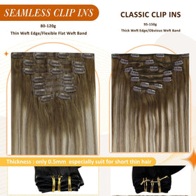 Close-up of Full Shine Clip in Hair Extensions texture