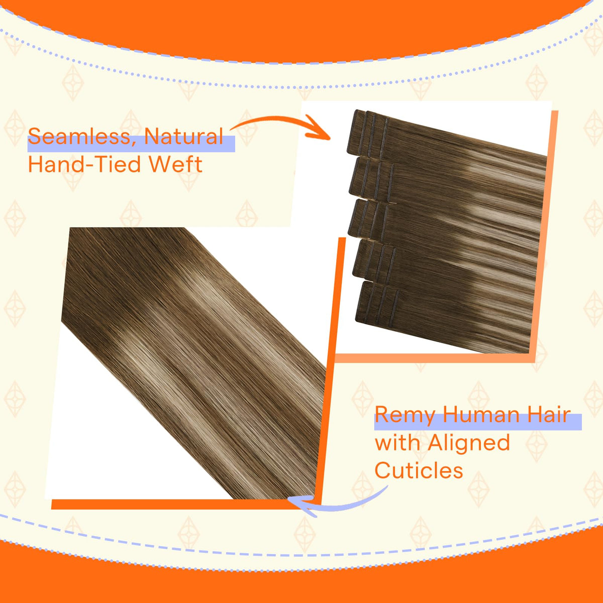 Close-up of Full Shine Hair Extensions texture
