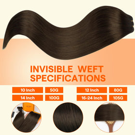 Close-up of Full Shine Hair Extensions Weft texture