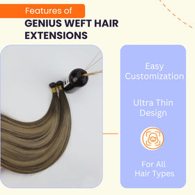 Close-up of Full Shine Hand Tied Weft Hair Extensions