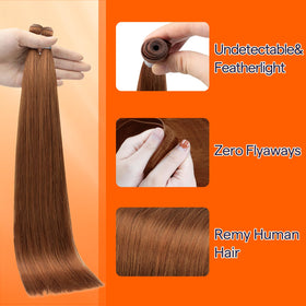 Close-up of Full Shine Hand Tied Weft Hair Extensions texture