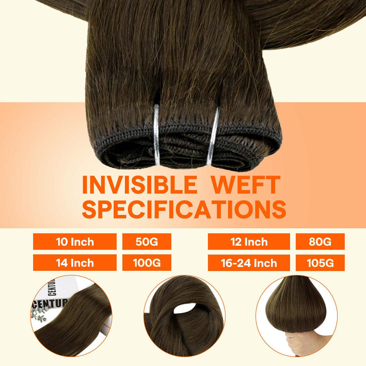 Close-up of Full Shine Human Hair Weft Extensions texture