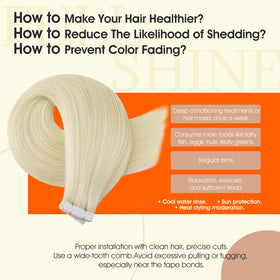 Close-up of Full Shine Invisible Tape in Hair Extensions