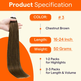 Close-up of Full Shine Micro Bead Hair Extensions showing micro beads