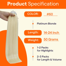 Close-up of Full Shine Micro Link hair extensions micro bead attachment