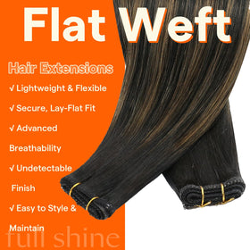 Close-up of Full Shine Remy Human Hair Extensions