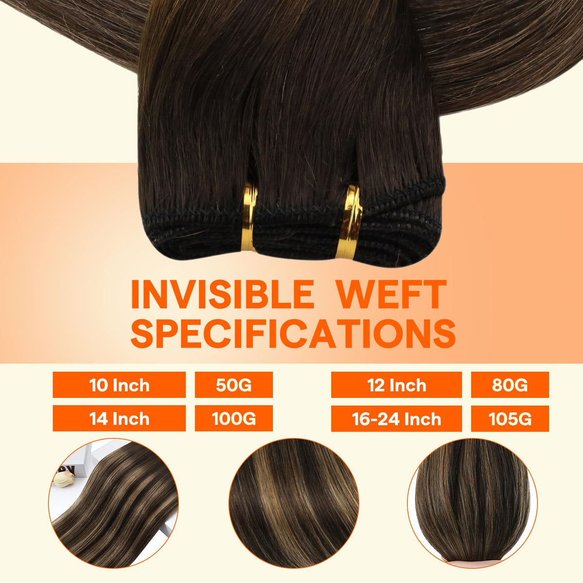 Close-up of Full Shine Sew In Hair Extensions texture