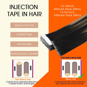 Close-up of Full Shine Tape In Extensions showing texture