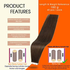Close-up of Full Shine Tape In Extensions showing the tape
