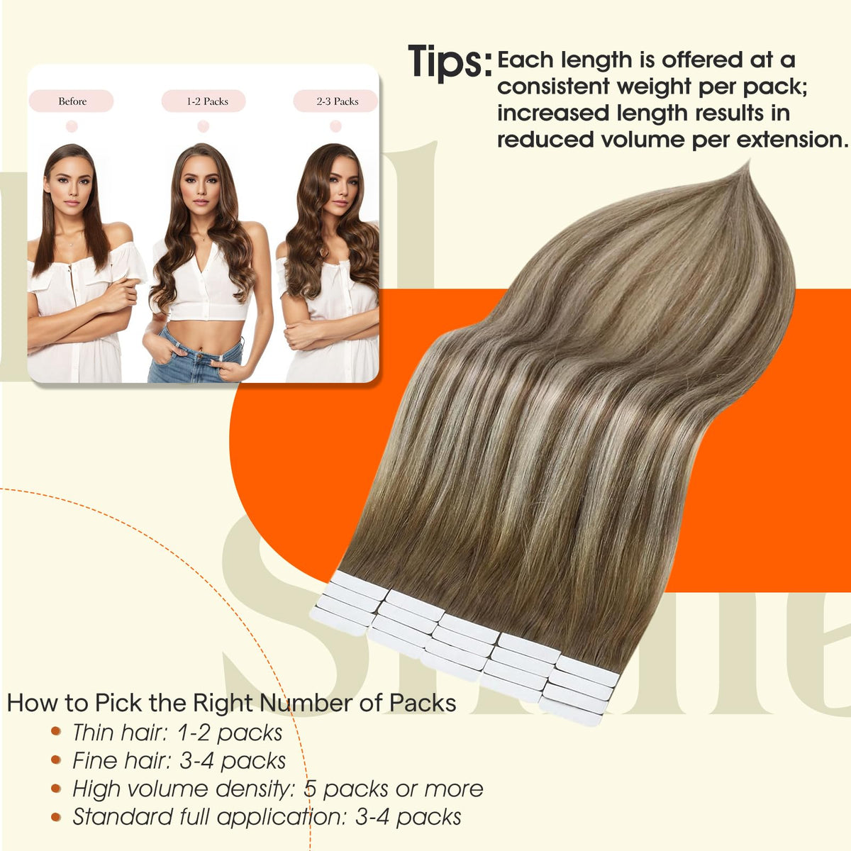 Close-up of Full Shine Tape In Extensions texture