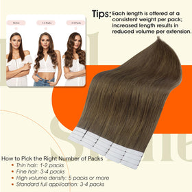 Close-up of Full Shine Tape In Hair Extensions