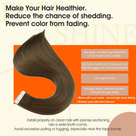 Close-up of Full Shine Tape In Hair Extensions showing tape