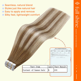 Close-up of Full Shine Tape in Hair Extensions showing tape detail