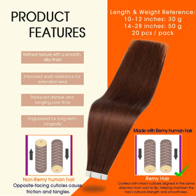 Close-up of Full Shine Tape In Hair Extensions showing texture