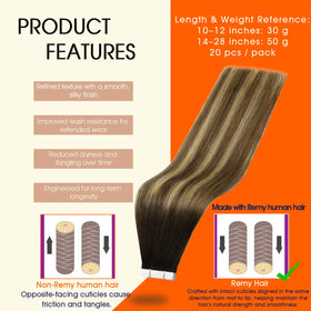 Close-up of Full Shine Tape In Hair Extensions showing the tape