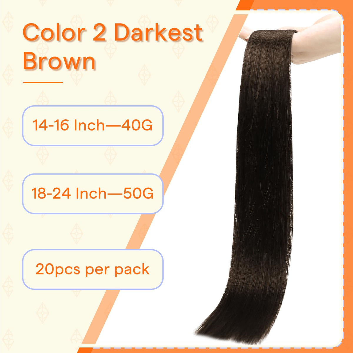 Close-up of Full Shine Tape In Hair Extensions showing the tape