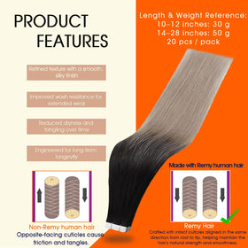 Close-up of Full Shine Tape In Hair Extensions showing the tape