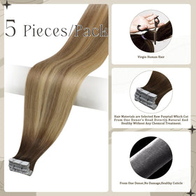 Close-up of Full Shine Tape In Hair Extensions showing the tape