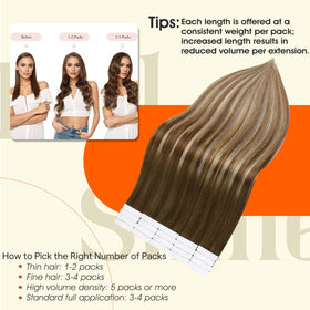 Close-up of Full Shine Tape In Hair Extensions texture
