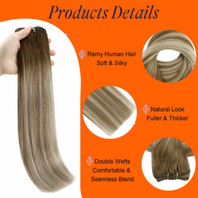 Close-up of Full Shine Weft Extensions texture