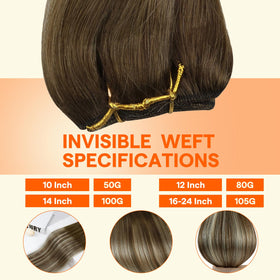 Close-up of Full Shine Weft Hair Extensions texture