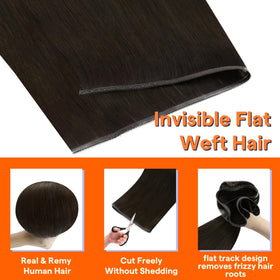 Close-up of Full Shine Weft Hair Extensions texture