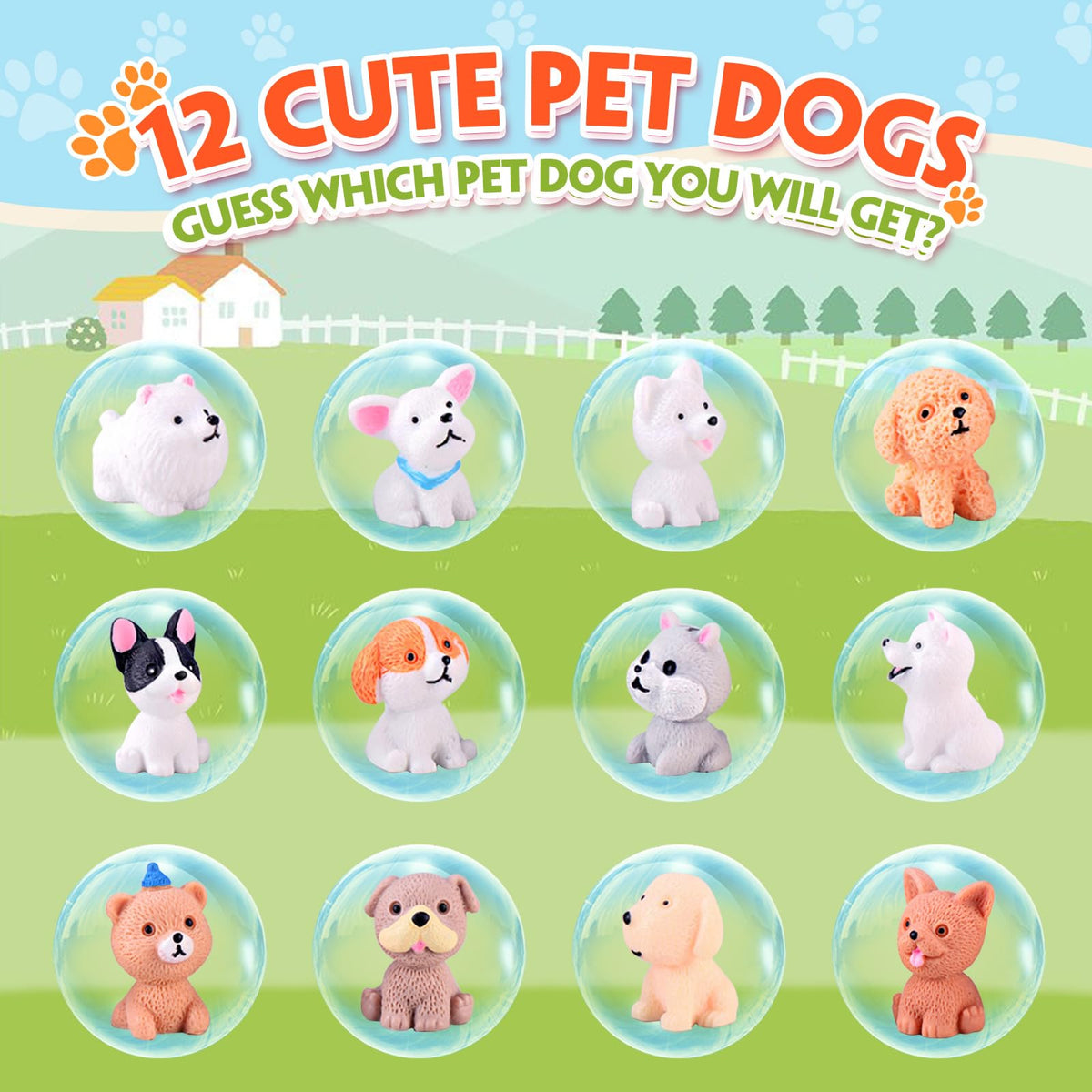 Close-up of FUNCREVITY Kids Bath Bombs with dog toys inside