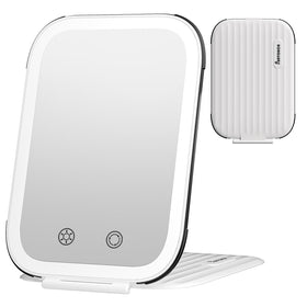 Close-up of FUNTOUCH Travel Makeup Mirror lighting options