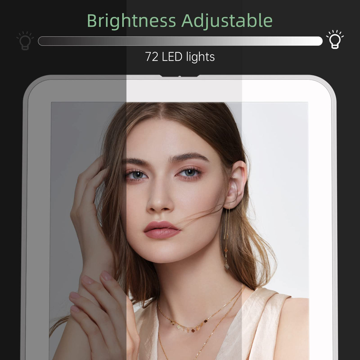 Close-up of FUNTOUCH Travel Makeup Mirror touch screen