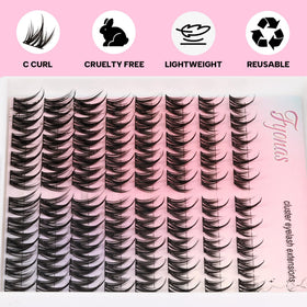 Close-up of Fyonas Manga Lash Clusters showing different lengths