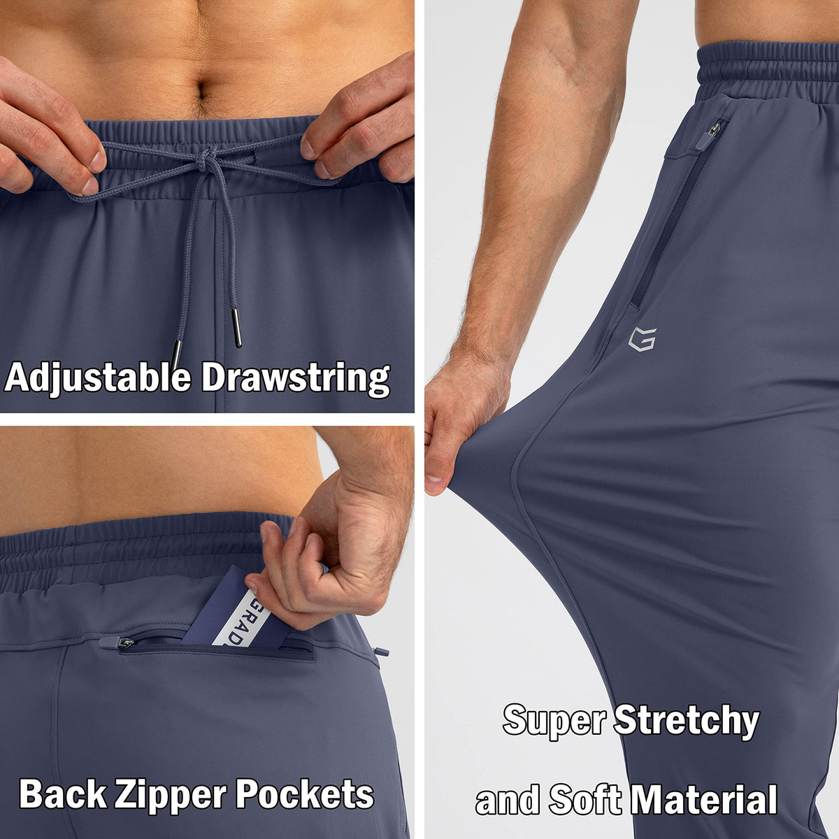 Close-up of G Gradual Men's Joggers adjustable waistband