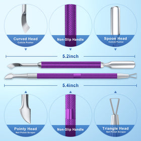 Close-up of GA&EN cuticle pusher tool with ergonomic handle