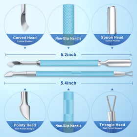 Close-up of GA&EN stainless steel cuticle pusher tool