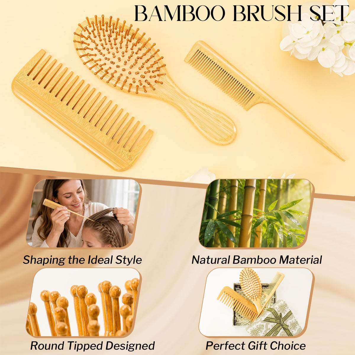 Close-up of GAINWELL rat tail comb for precise styling