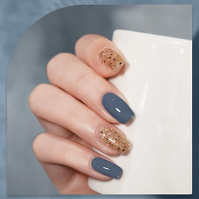 Close-up of GAOY Blue Gel Nail Polish texture