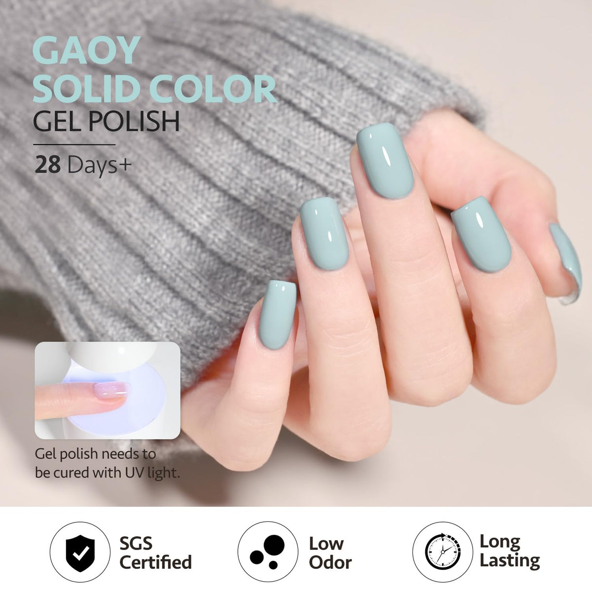 Close-up of GAOY Blue Gel Nail Polish texture