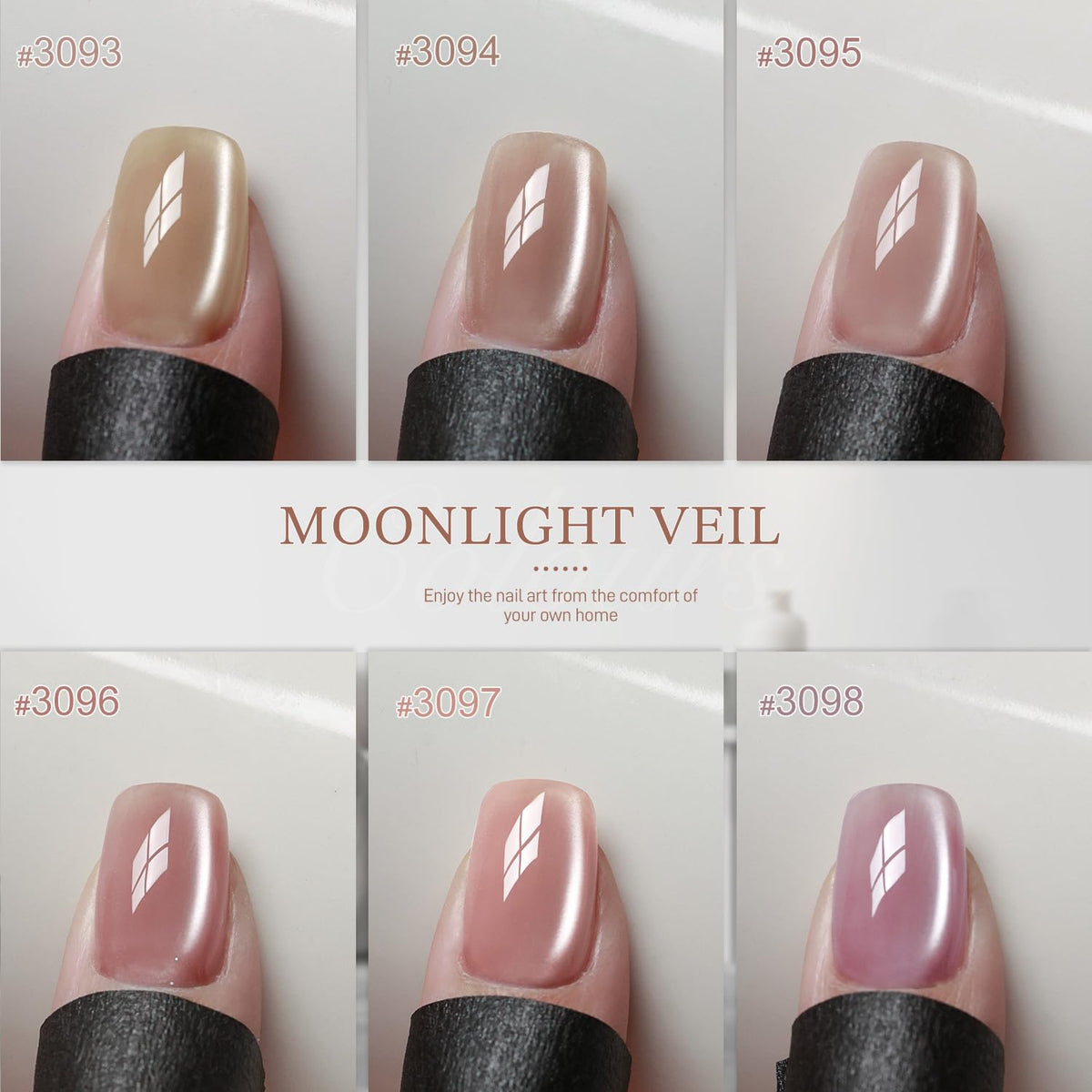Close-up of GAOY cat eye gel polish in glitter effect