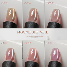 Close-up of GAOY cat eye gel polish in glitter effect