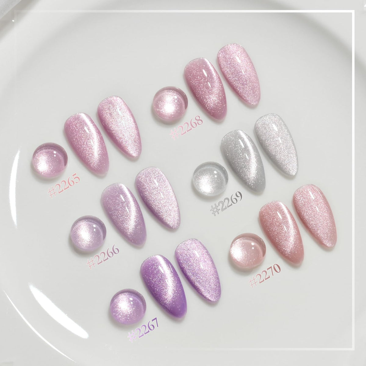 Close-up of GAOY cat eye magnet with gel polish