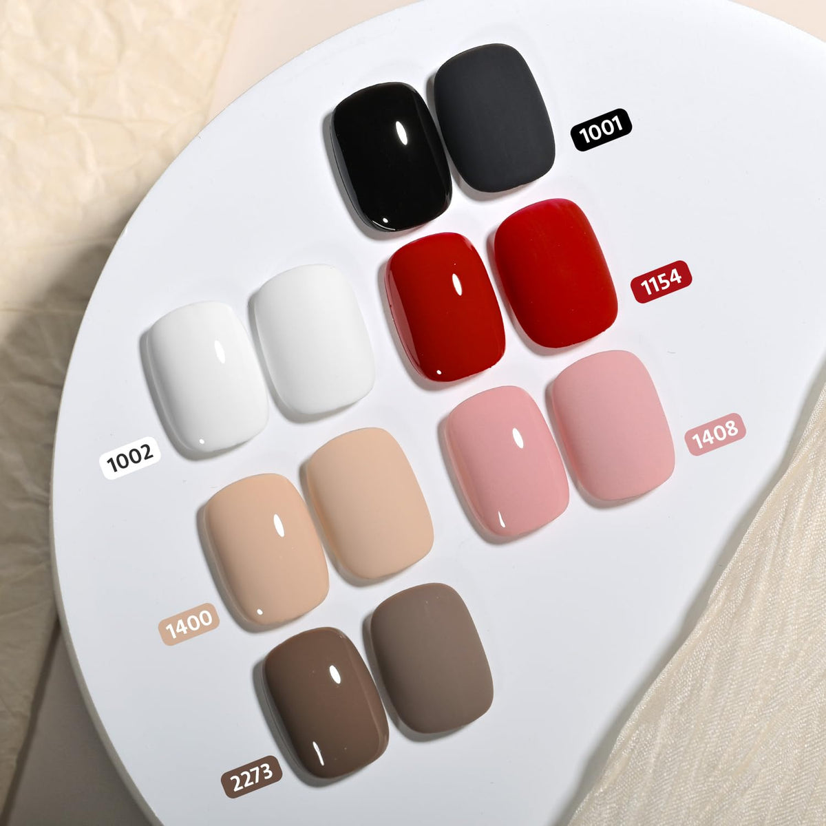 Close-up of GAOY gel nail polish bottles